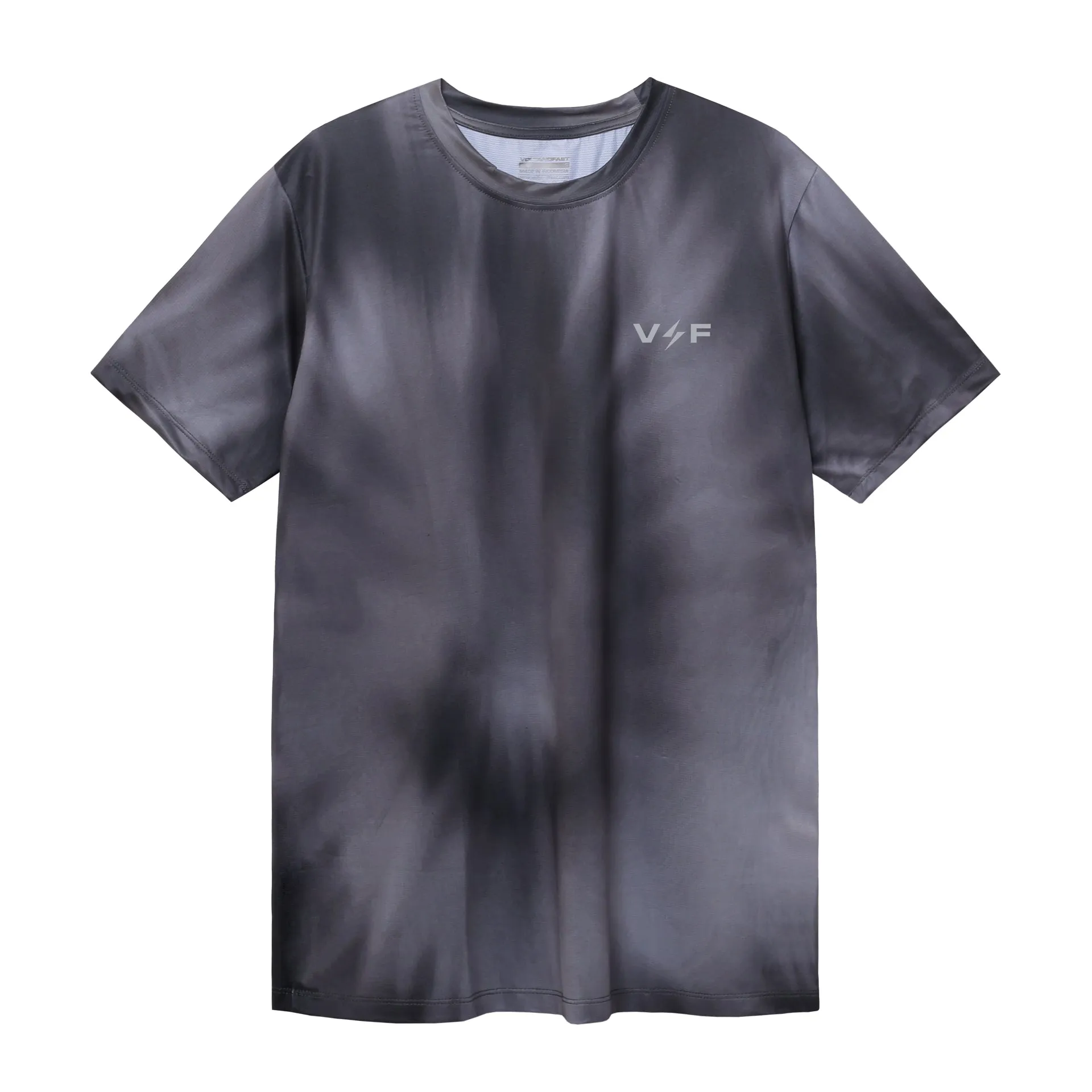 Volt and Fast Lightning Running Jersey Tie Dye Series V1-SL-Black Breathable mesh