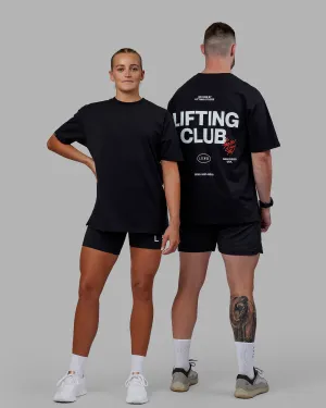 Lifting Club FLXCotton Tee Oversize - Black-White-Red Versatile Comfort Style