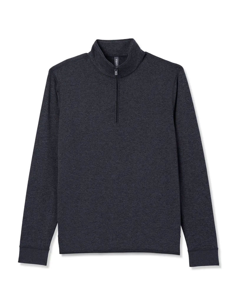 Men's Ponto 1/2 Zip Mock Neck - Charcoal Heather Weekend Sporty Holiday Wear