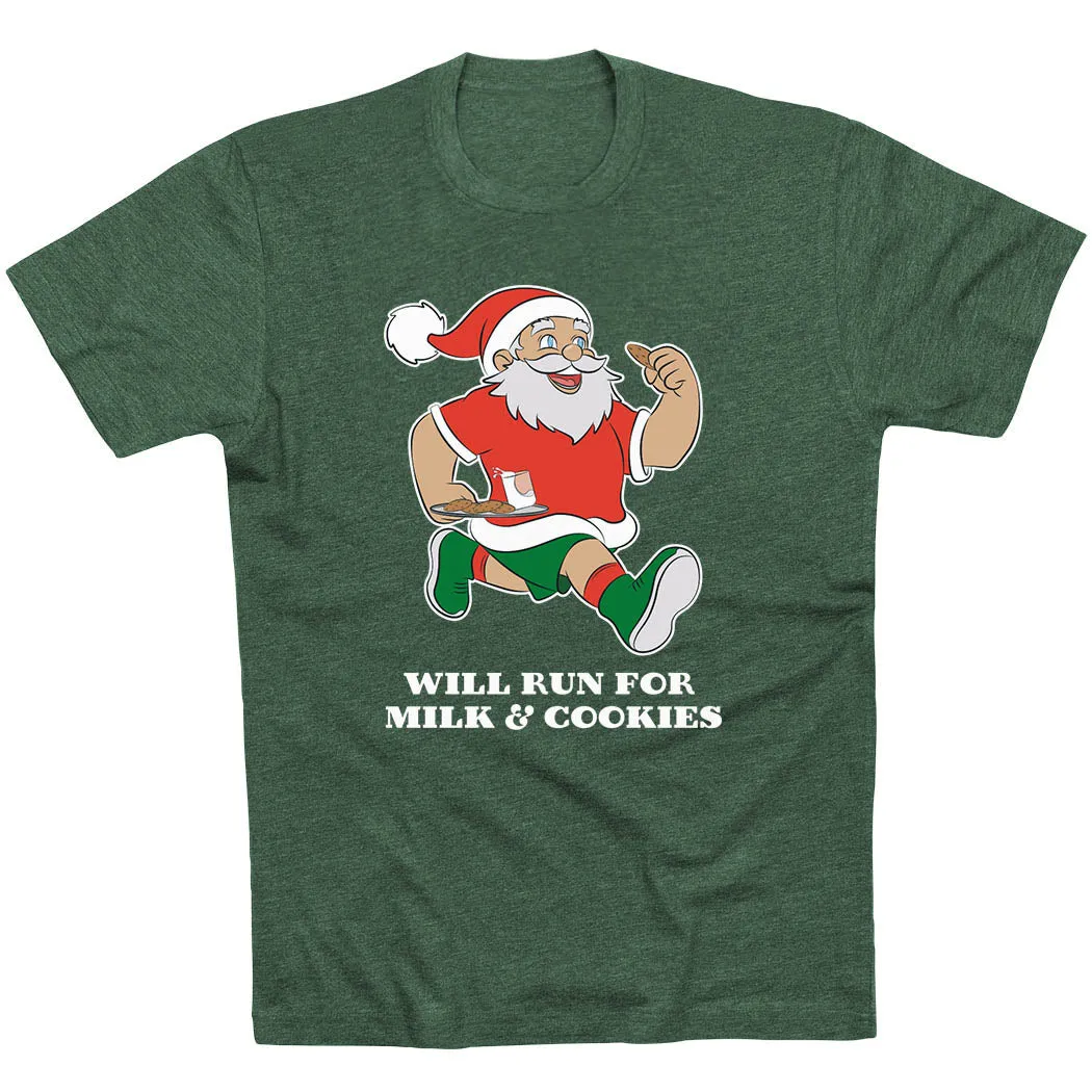 Running Short Sleeve T-Shirt - Will Run for Milk and Cookies Yoga class