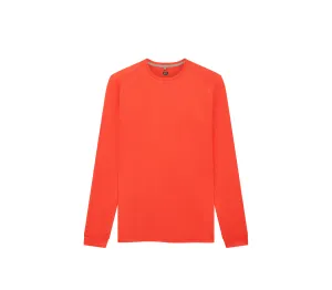 Men's Long Sleeve Tech T | Orange Sleek Stretch Fit Cozy Wardrobe