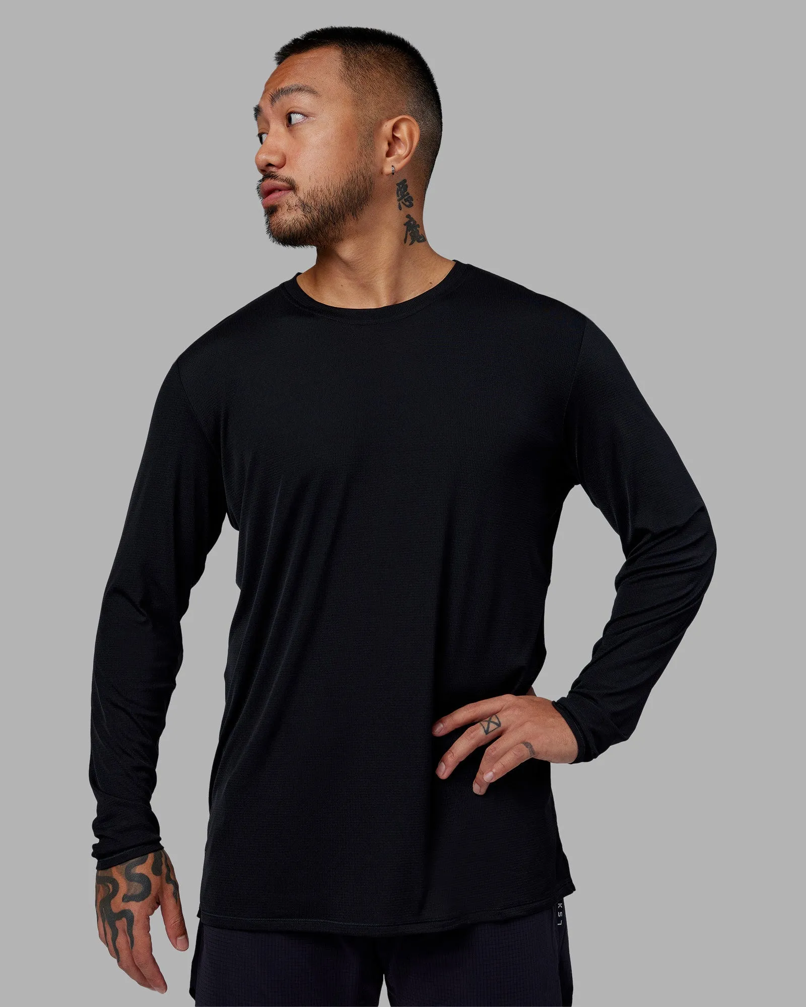 Pace Running Long Sleeve Top - Black soft fit Layering Fashion