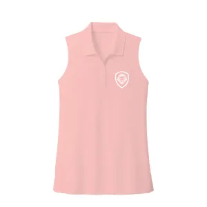 Women's Future Looks Bright Solid Blush Performance Sleeveless Polo Snag Resistant Surface Comfort Wearable