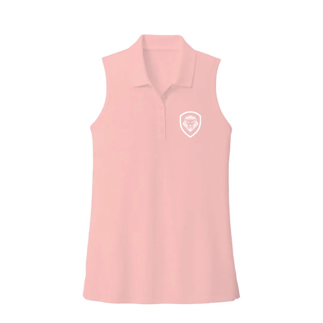 Women's Future Looks Bright Solid Blush Performance Sleeveless Polo Basic Wardrobe Piece