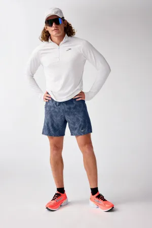 Quick Release Closure swim trunks Brooks | Journey 7" 2-in-1 Shorts | Men's | Blue Slate/Aqueous