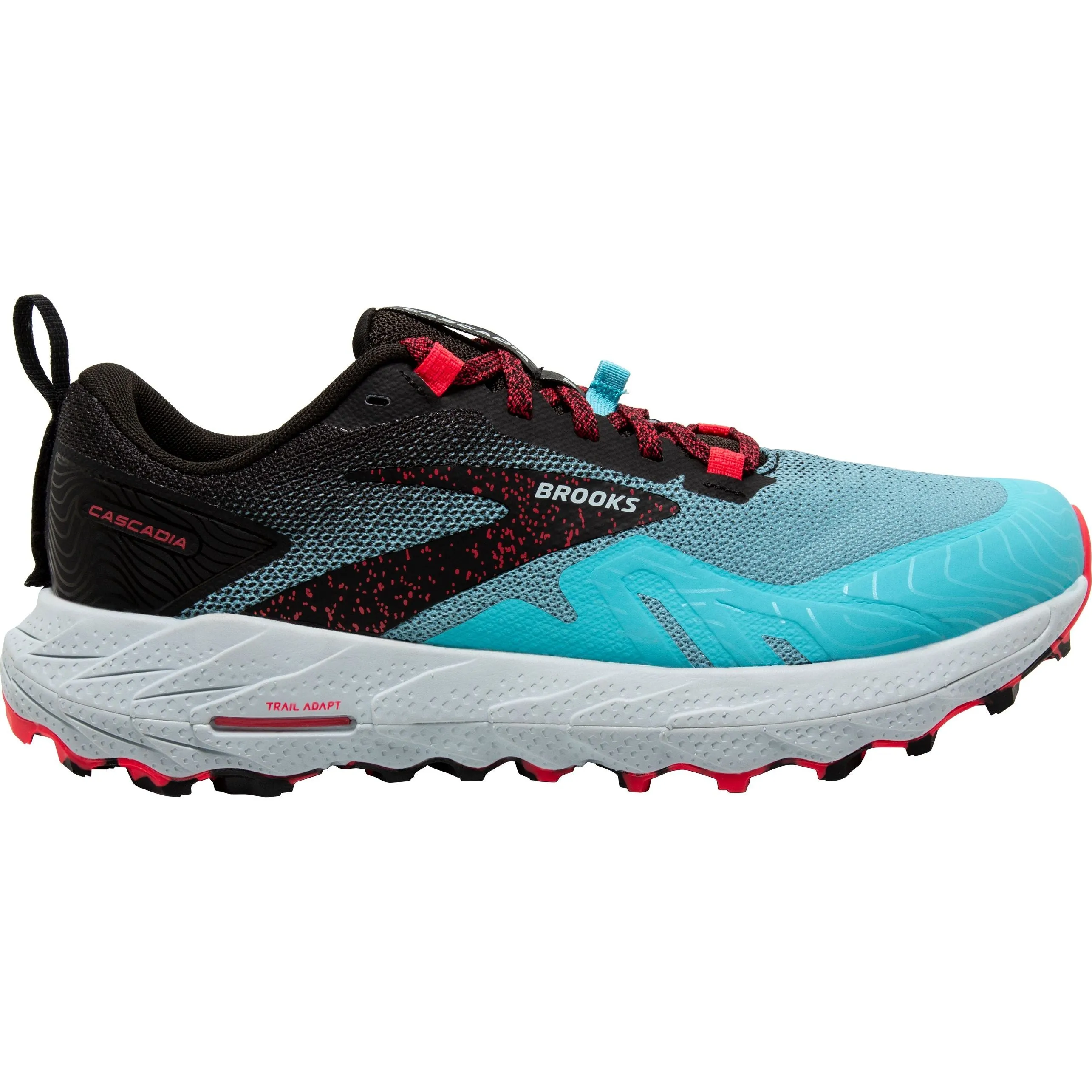 Brooks Cascadia 17 Womens Trail Running Shoes - Blue Temperature Regulating Fabric Lace Keeper Loop