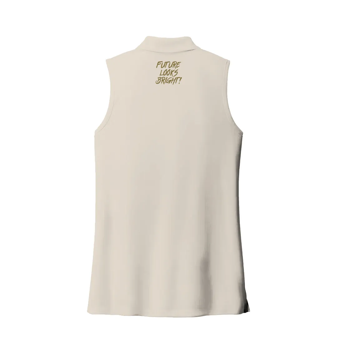 Casual Touch sports performance Women's Future Looks Bright Solid Coconut Cream Performance Sleeveless Polo