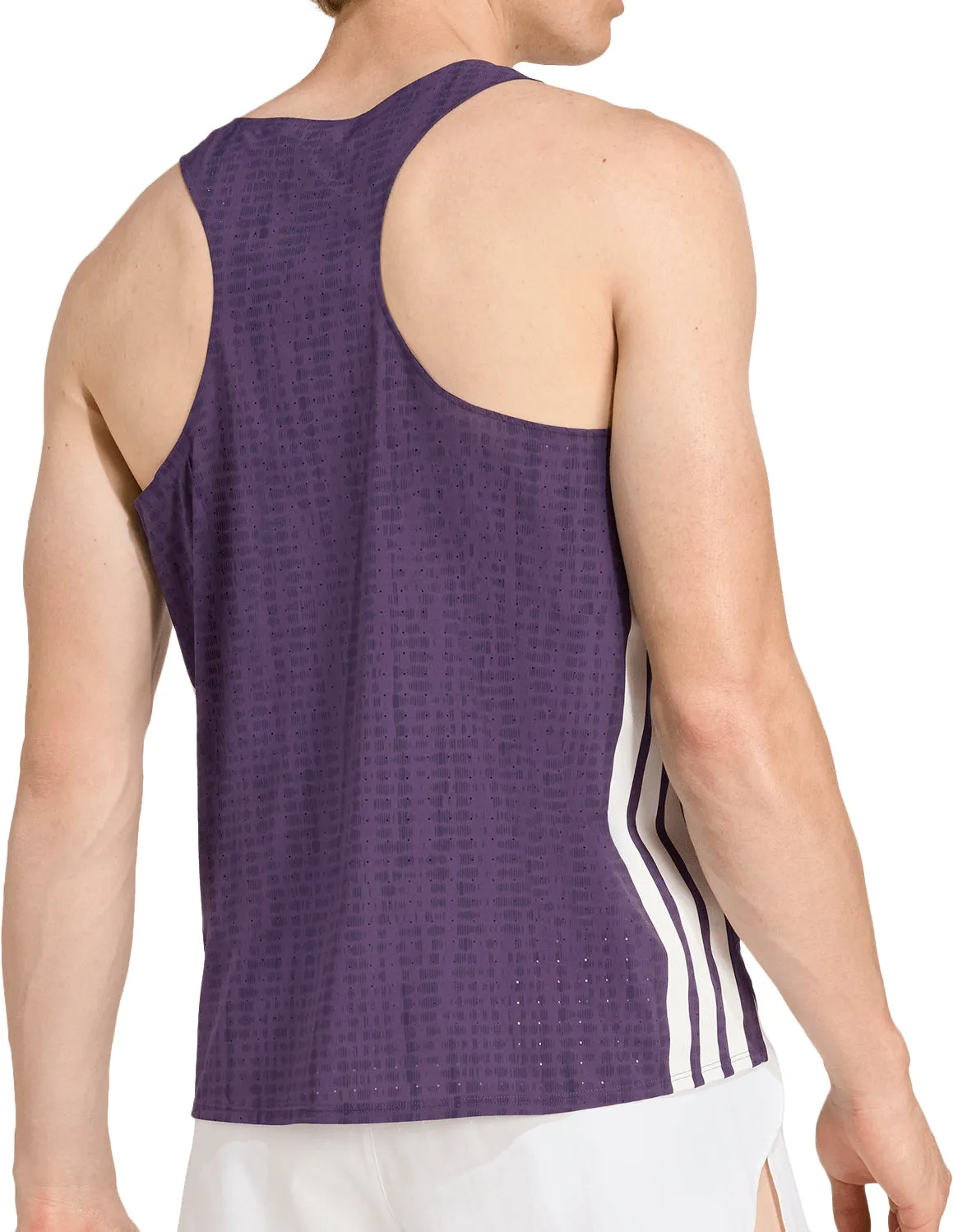 adidas Adizero Mens Running Vest - Purple rear line