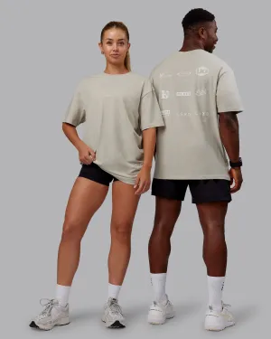 Timeline FLXCotton Oversized Tee - Shale Beige-White Tagless Comfort