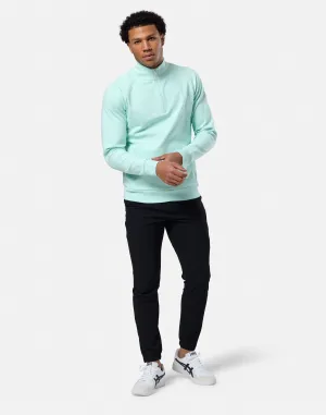 Gym   Coffee Chill Half Zip (Mens) - Mint Cool Weather Layer Cordlock Adjustment System