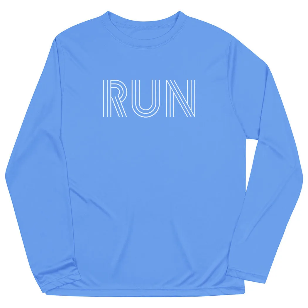 Men's Running Long Sleeve Performance Tee - Run Lines Casual everyday wear
