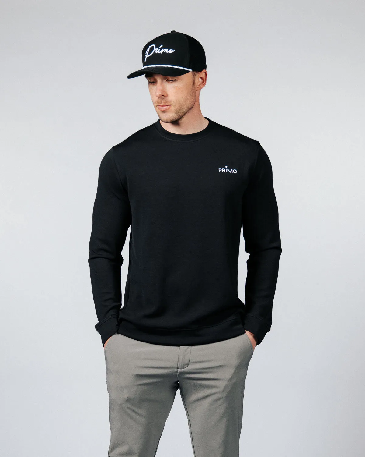 Travel Bold Classic Minimal Men's Black Golf Crew Neck