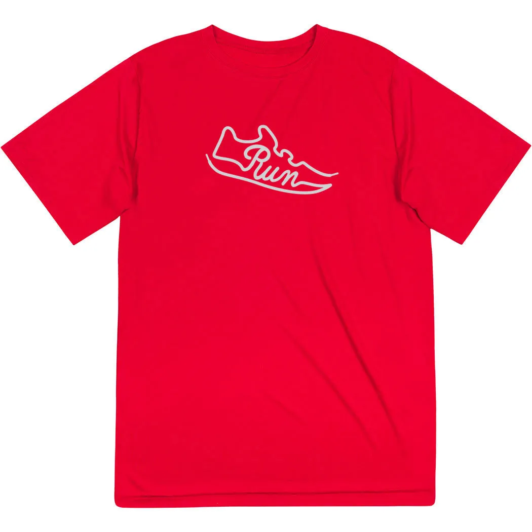 Men's Running Short Sleeve Performance Tee - Run Shoe Simple Comfort Look Running Speed