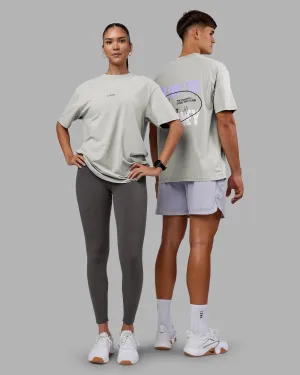 Be Yourself FLXCotton Tee Oversize - Circular Grey Washed-Violet Comfy Stretch Wear Sustainable Packaging