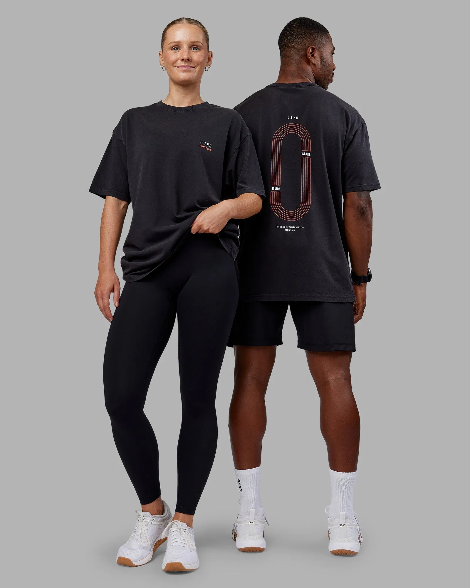 perfect for all-day wear Love this S**t Washed Heavyweight Oversized Tee - Washed Black-Ultra Orange