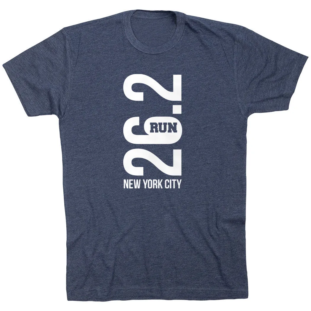 Best Seller Running Short Sleeve T-Shirt - New York City 26.2 Vertical