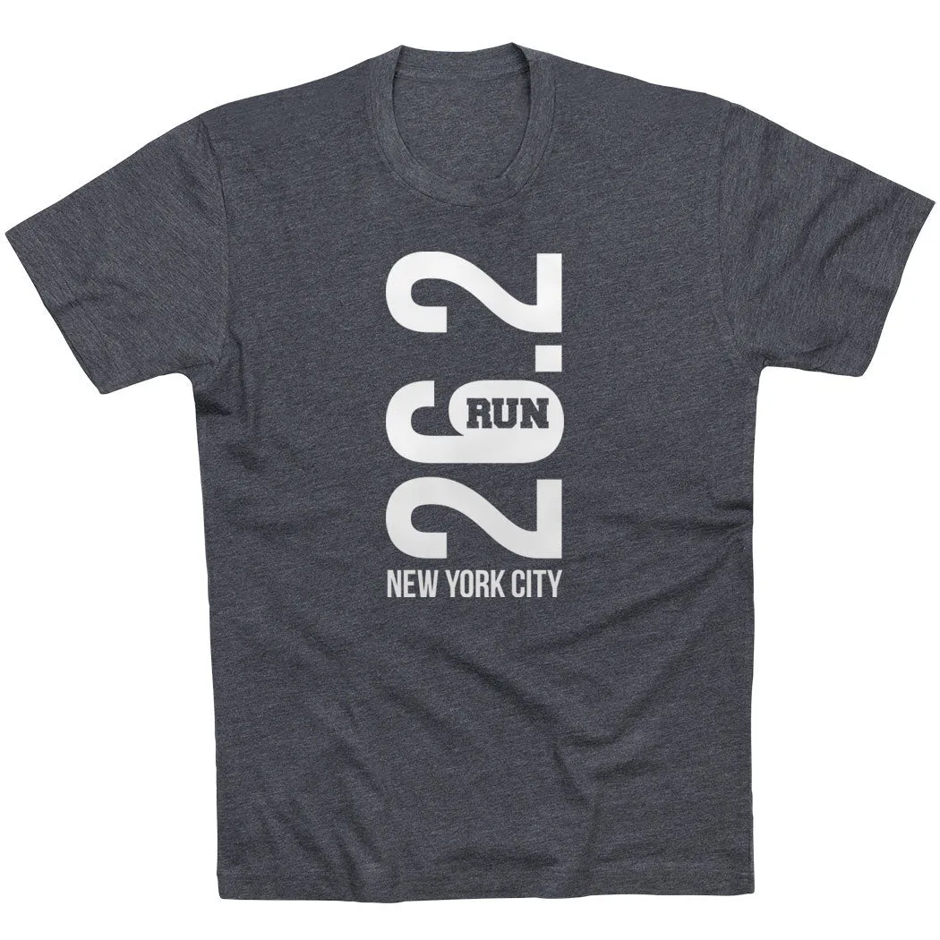 Running Short Sleeve T-Shirt - New York City 26.2 Vertical Comfy Layer Wear Lightweight Shirt