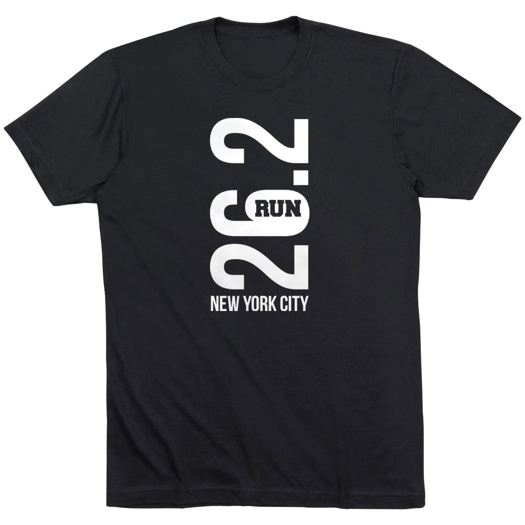 Running Short Sleeve T-Shirt - New York City 26.2 Vertical Light Comfort
