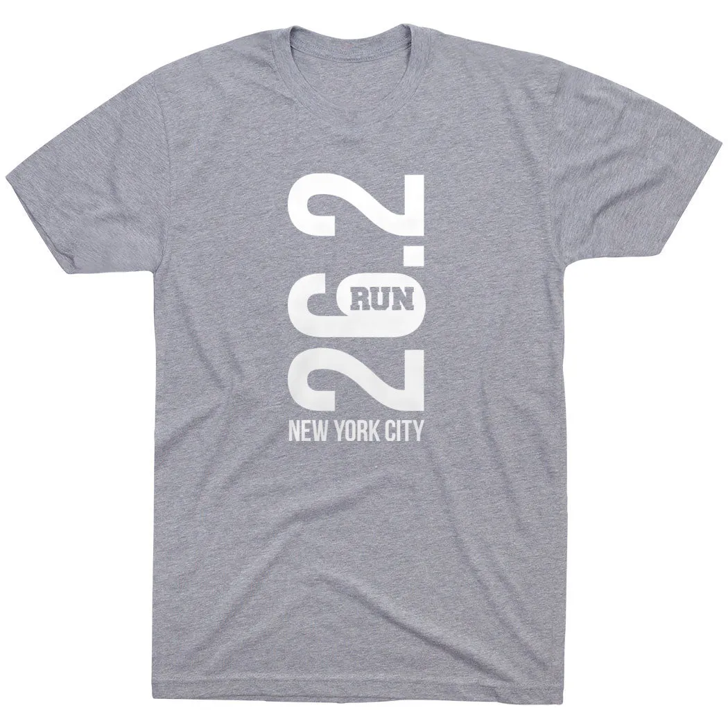 Running Short Sleeve T-Shirt - New York City 26.2 Vertical Holiday Style