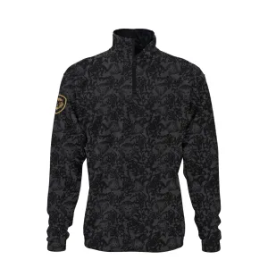 Lion Shield Charcoal Grey Performance Long Sleeves 1/4 Zip Bright and Bold