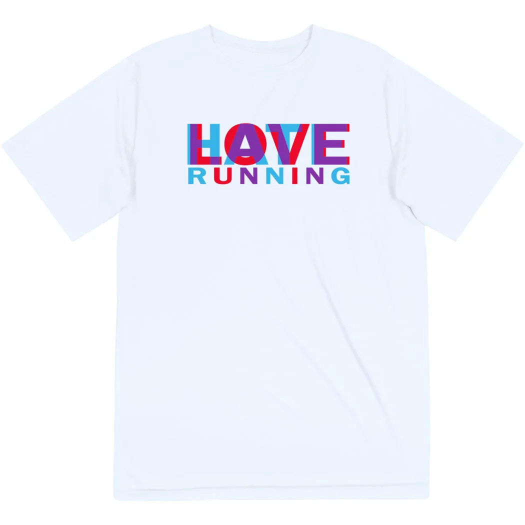 Men's Running Short Sleeve Performance Tee - Love Hate Running Solid color purity Daily Comfort Style
