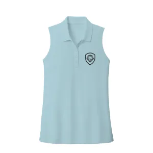 Women's Future Looks Bright Solid Sky Blue Performance Sleeveless Polo ThermoregulatingFabric