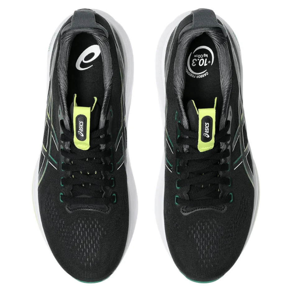 ASICS Men's GEL-KAYANO 32 Running Shoes in Black/Jasper Green AW25 long - distance running