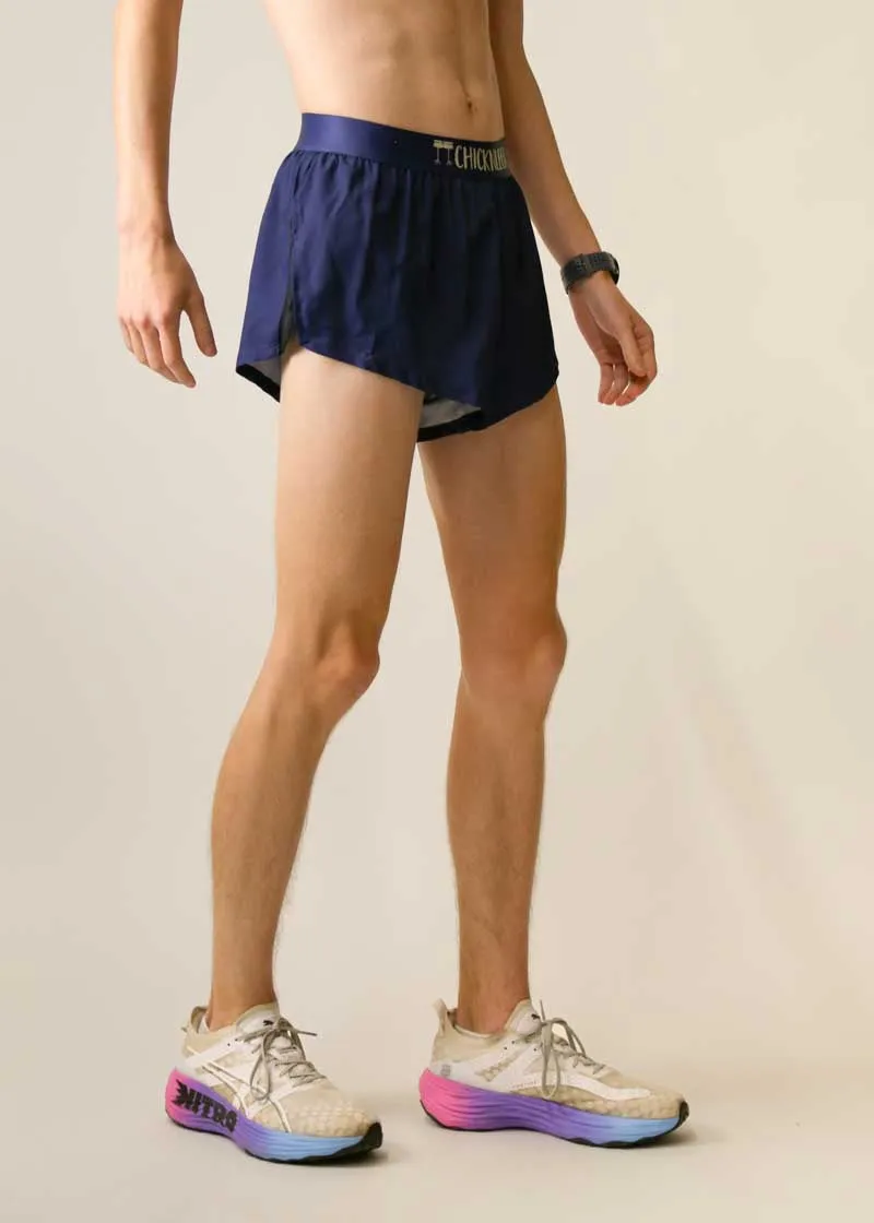 Men's Navy Blue 2" Split Shorts Airflow channels Cool Comfort