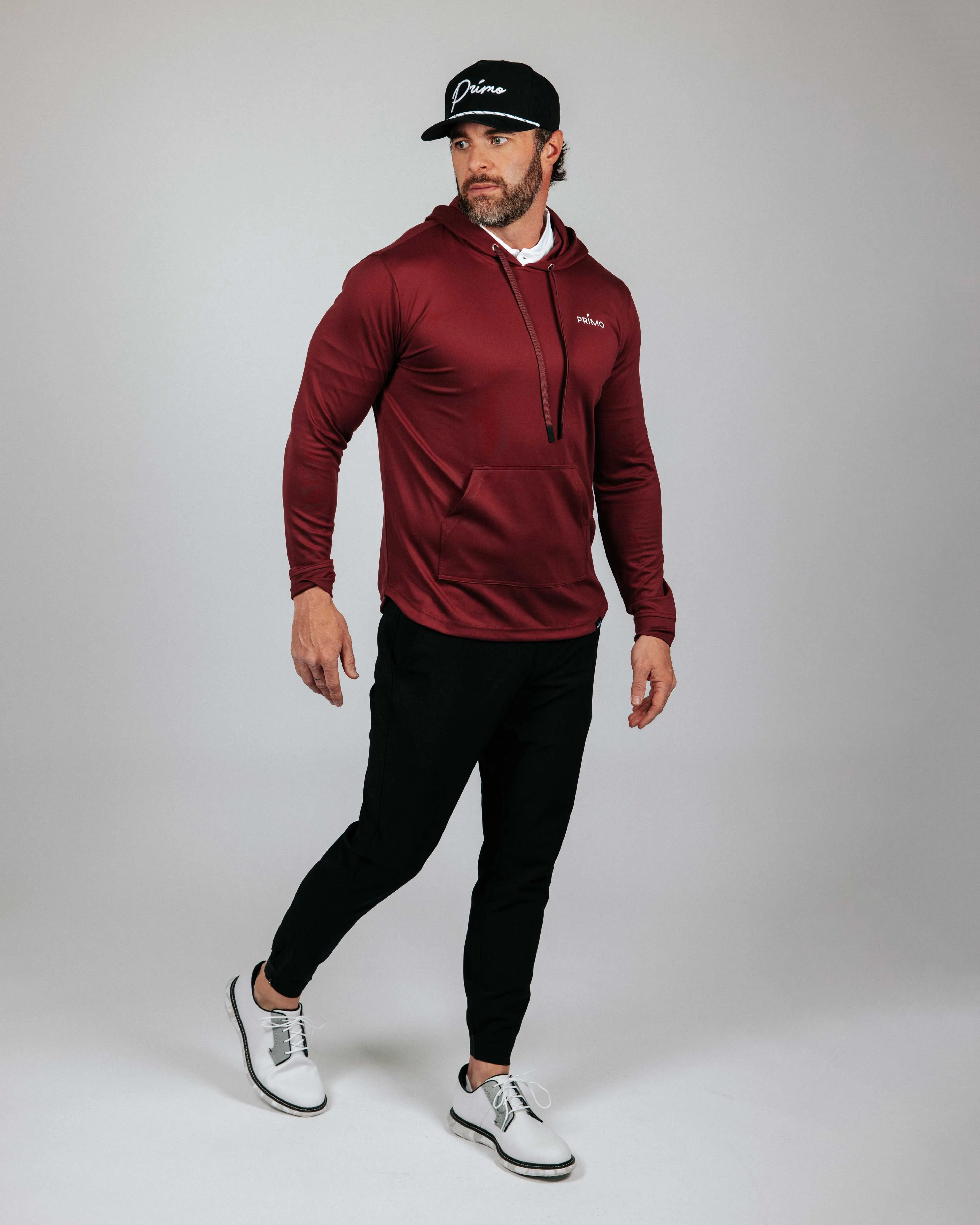 Maroon Golf Hoodie Warm Clothing Urban Chic