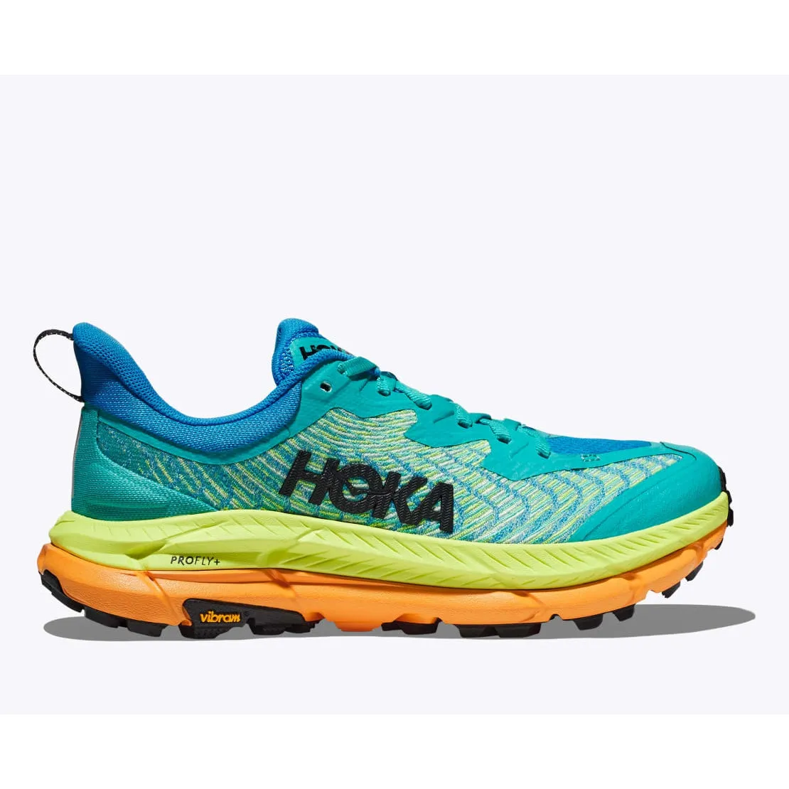 shock absorb trail sneakers Hoka Men's Mafate Speed 4 (Ceramic / Diva Blue)
