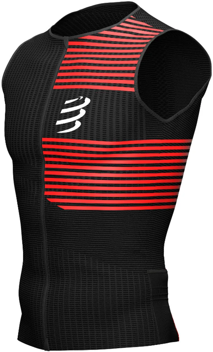 Aesthetic - pleasing steel body Compressport Tri Postural Sleeveless Mens Cycling Top - Black