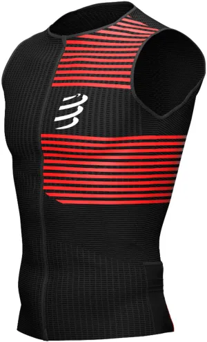 Aesthetic - pleasing steel body Compressport Tri Postural Sleeveless Mens Cycling Top - Black