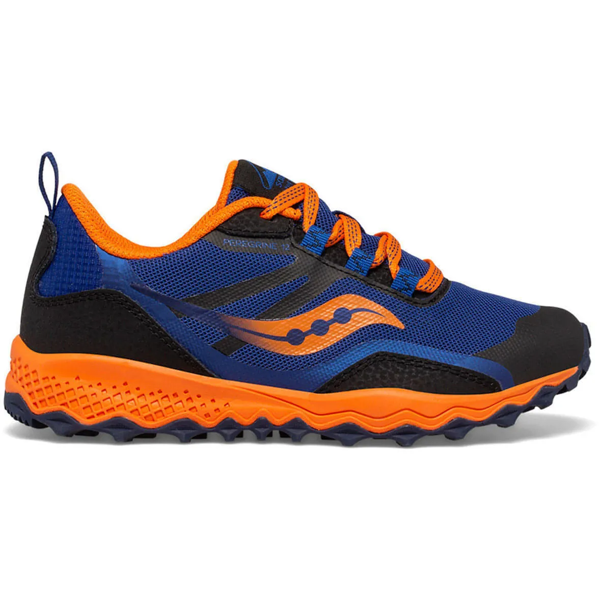 Saucony Peregrine 12 Shield Junior Trail Running Shoes - Navy Durable Abrasion Guard