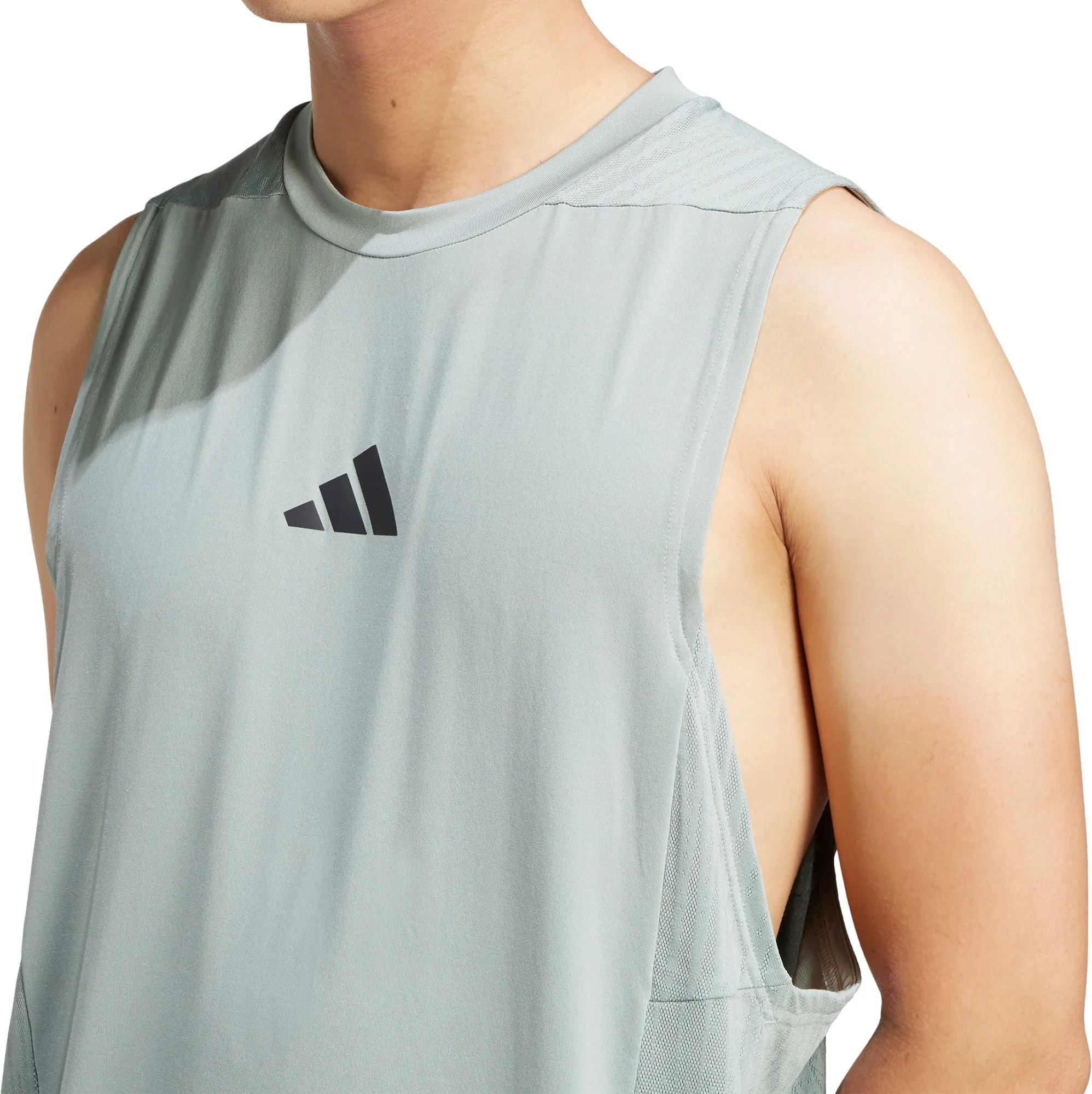 adidas Designed For Training Intensity Mens Training Vest - Green Camouflage Pattern Stay Smooth