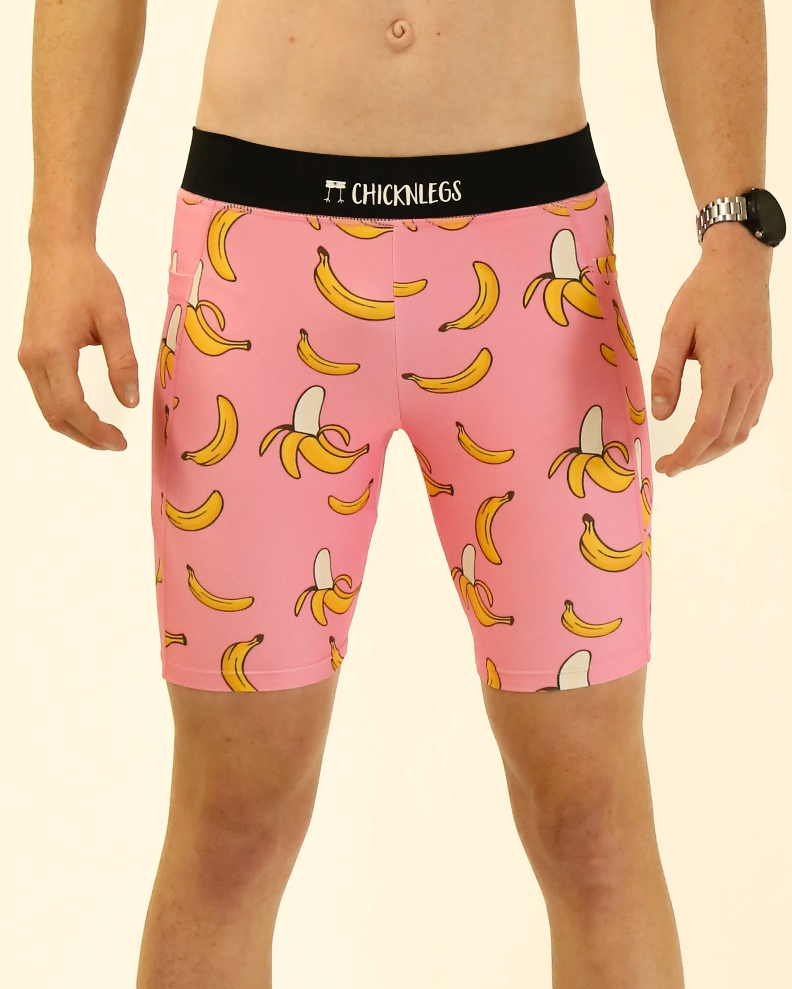 Cozy Touch Outdoor Lover Thermal Warm Men's Pink Bananas 8" Half Tights