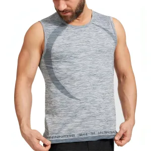 Camouflage Wick Effect Ohmme Chandra Mens Yoga Vest - Blue