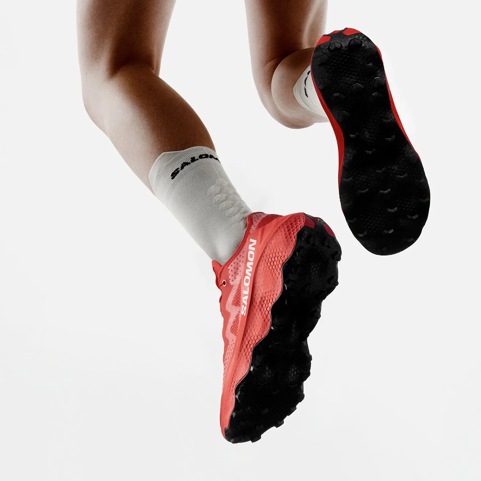 S/LAB Ultra Glide 1.5 Trail Running Shoes Fiery Red / Fiery Red / White Elastic Ankle Collar exploration running sneakers