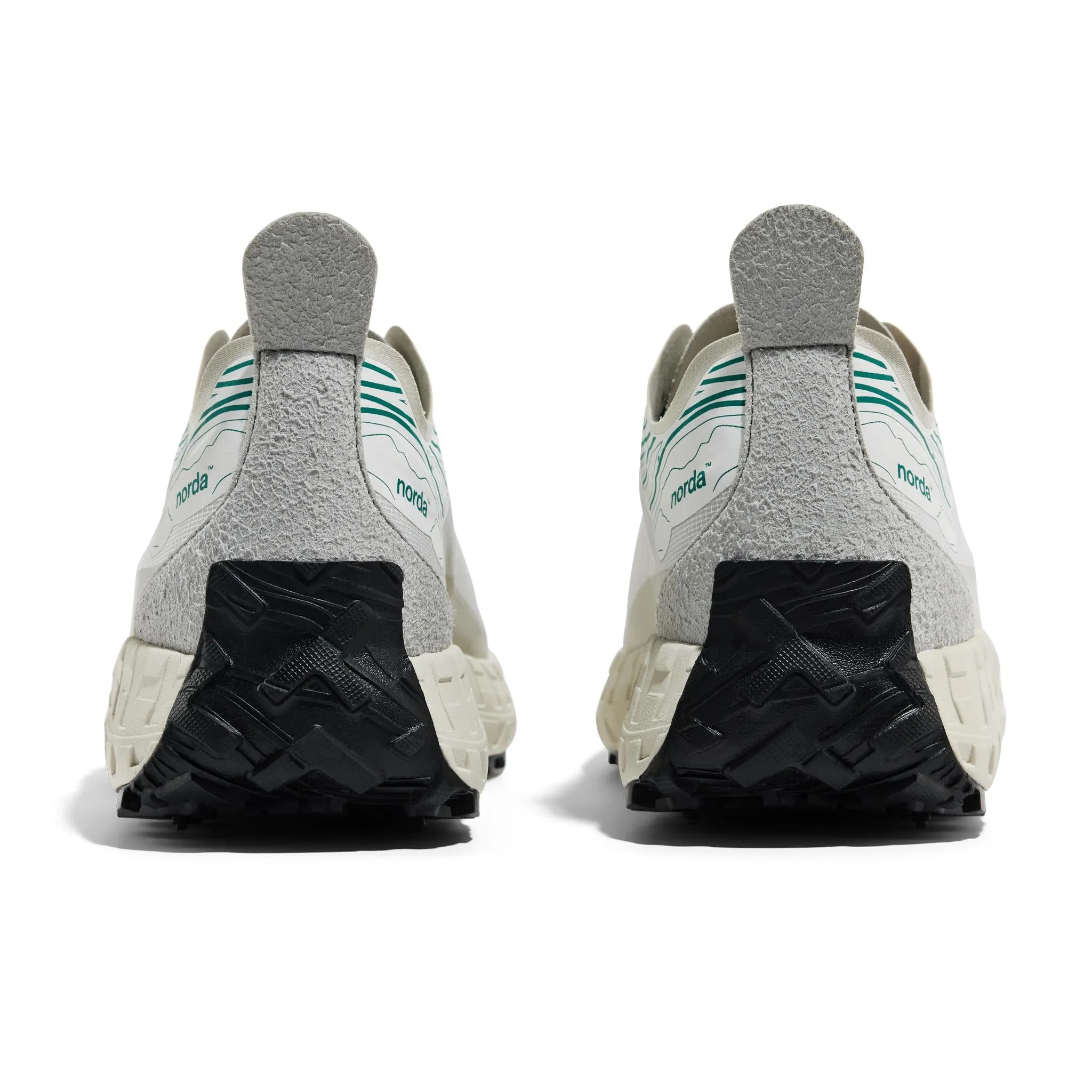 Norda 001 Trail Running Shoe (Retro White/Forest) Tear Resistant Weave Adaptive Foot Cradle