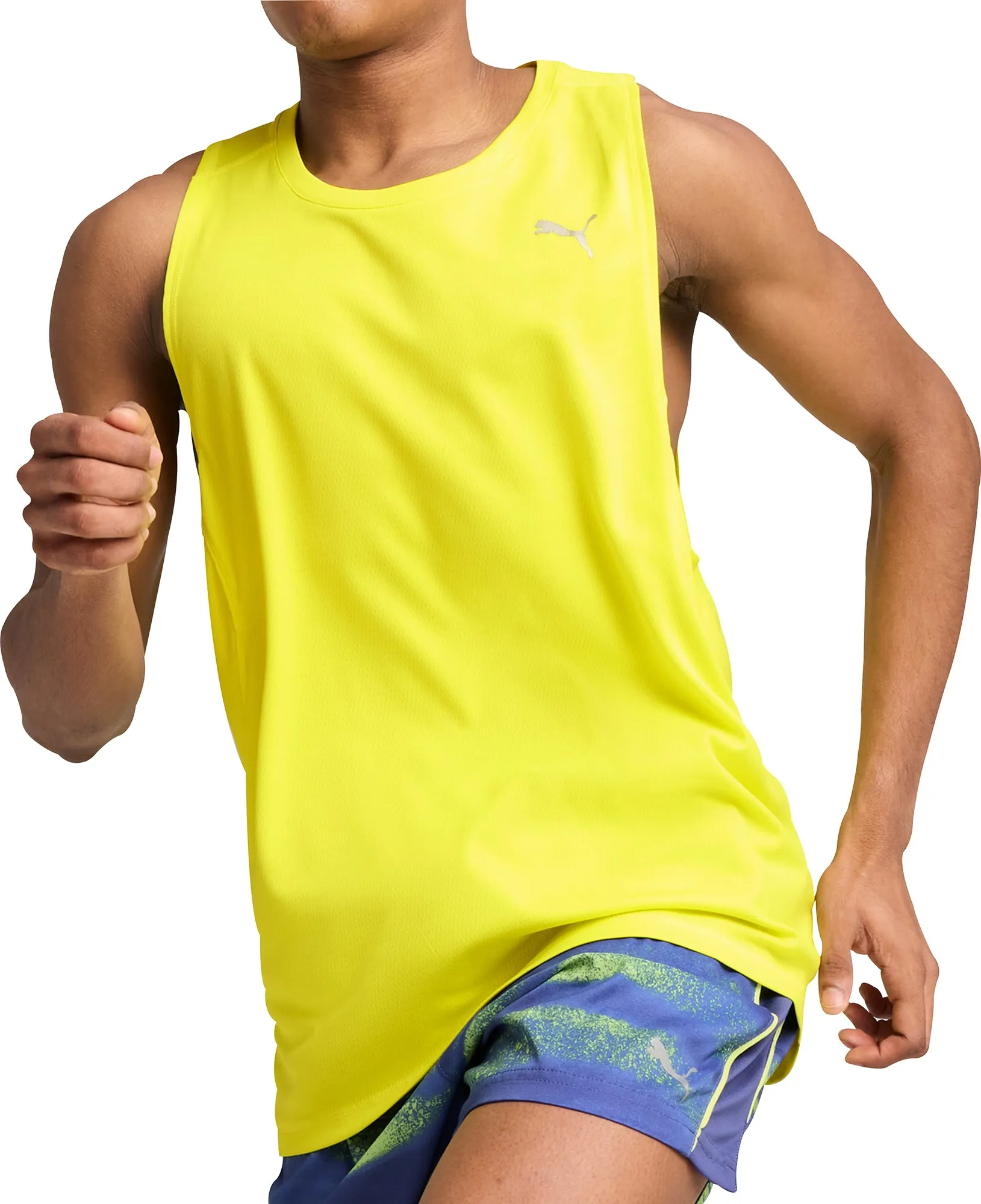 construction workers Puma Velocity Mens Running Vest - Yellow