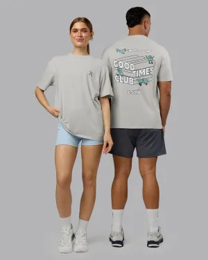 Seasonal Comfort Style Winter Layer Perspective FLXCotton Oversized Tee - Digital Mist-White