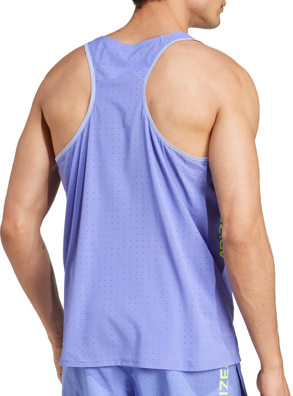Water Resistant adidas Adizero Mens Running Vest - Blue