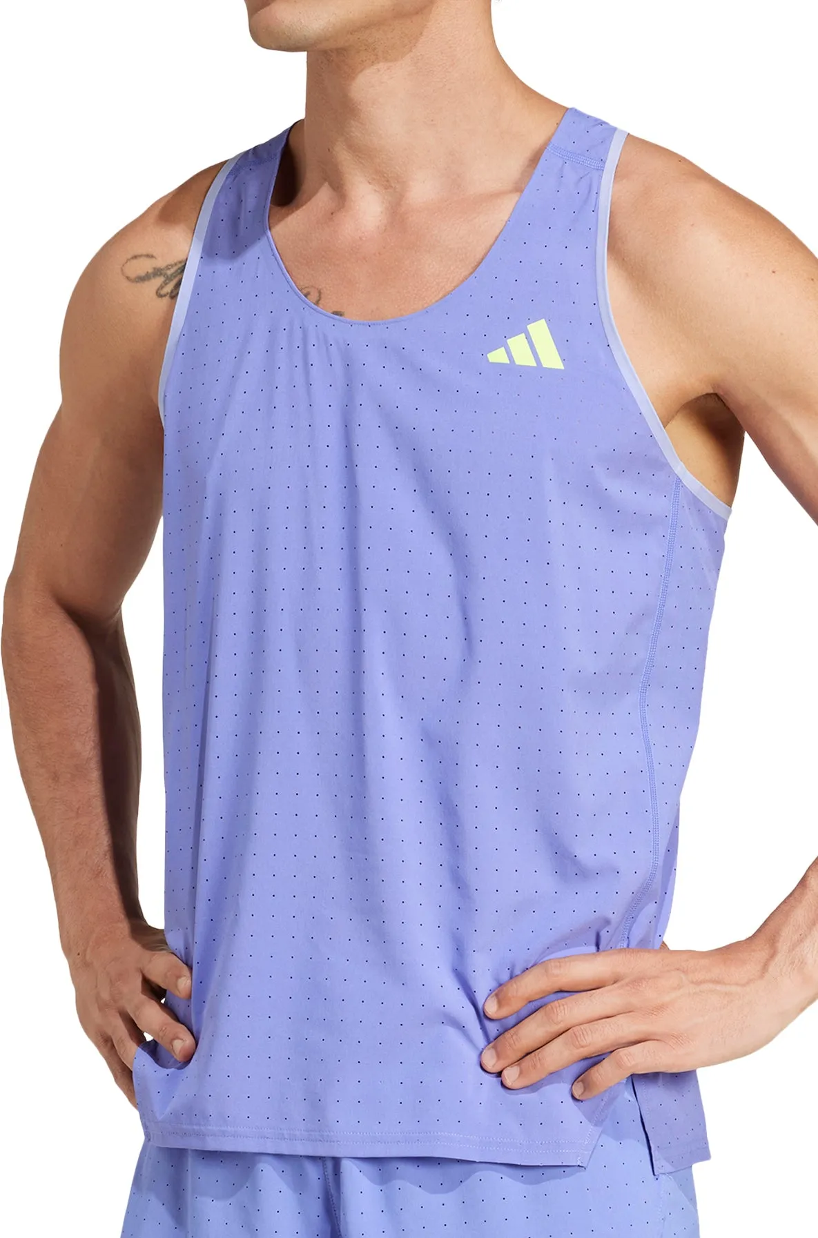 adidas Adizero Mens Running Vest - Blue Abrasion Resistant Material firefighters