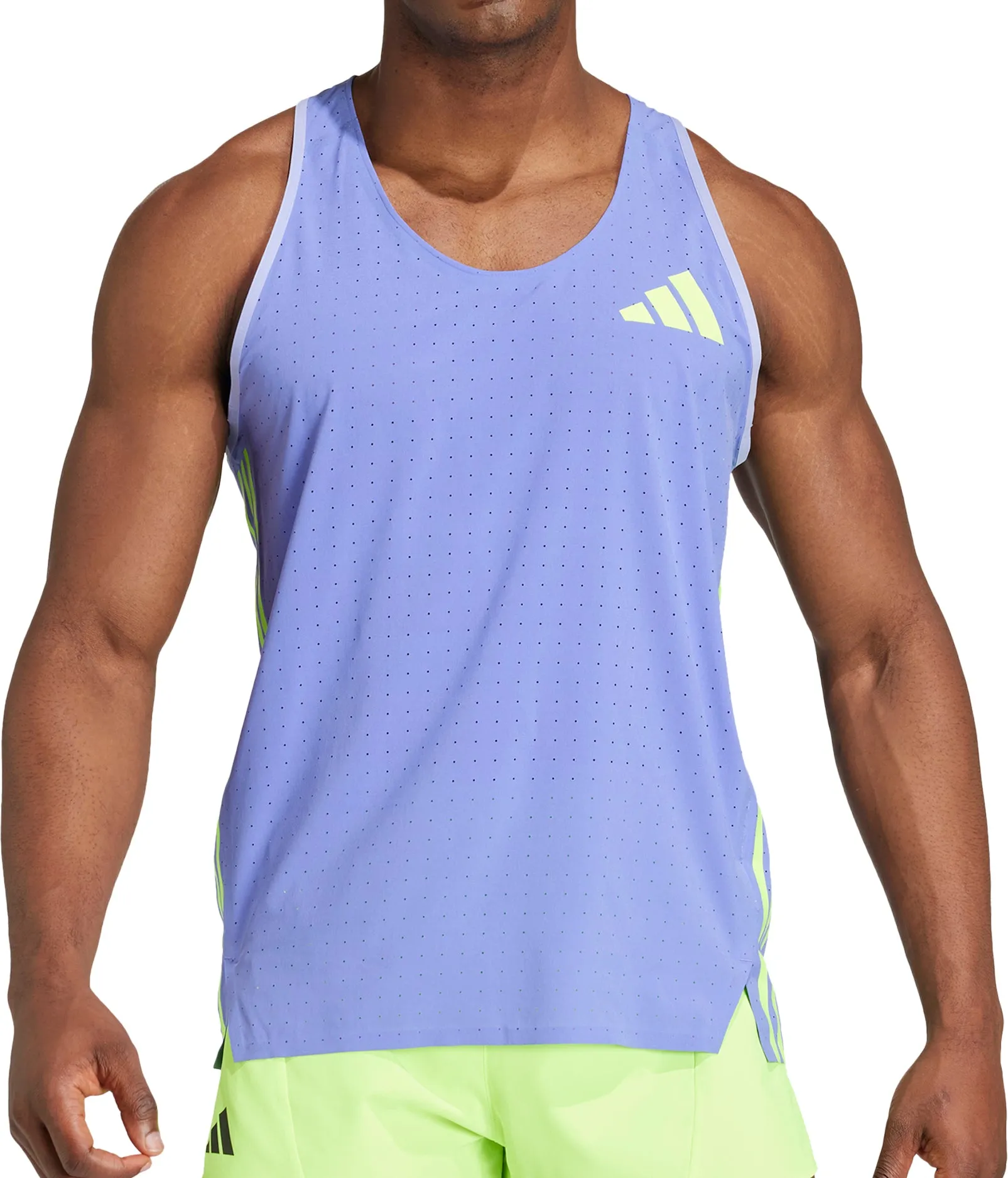 adidas Adizero Promo Mens Running Vest - Blue Shock Resistant
