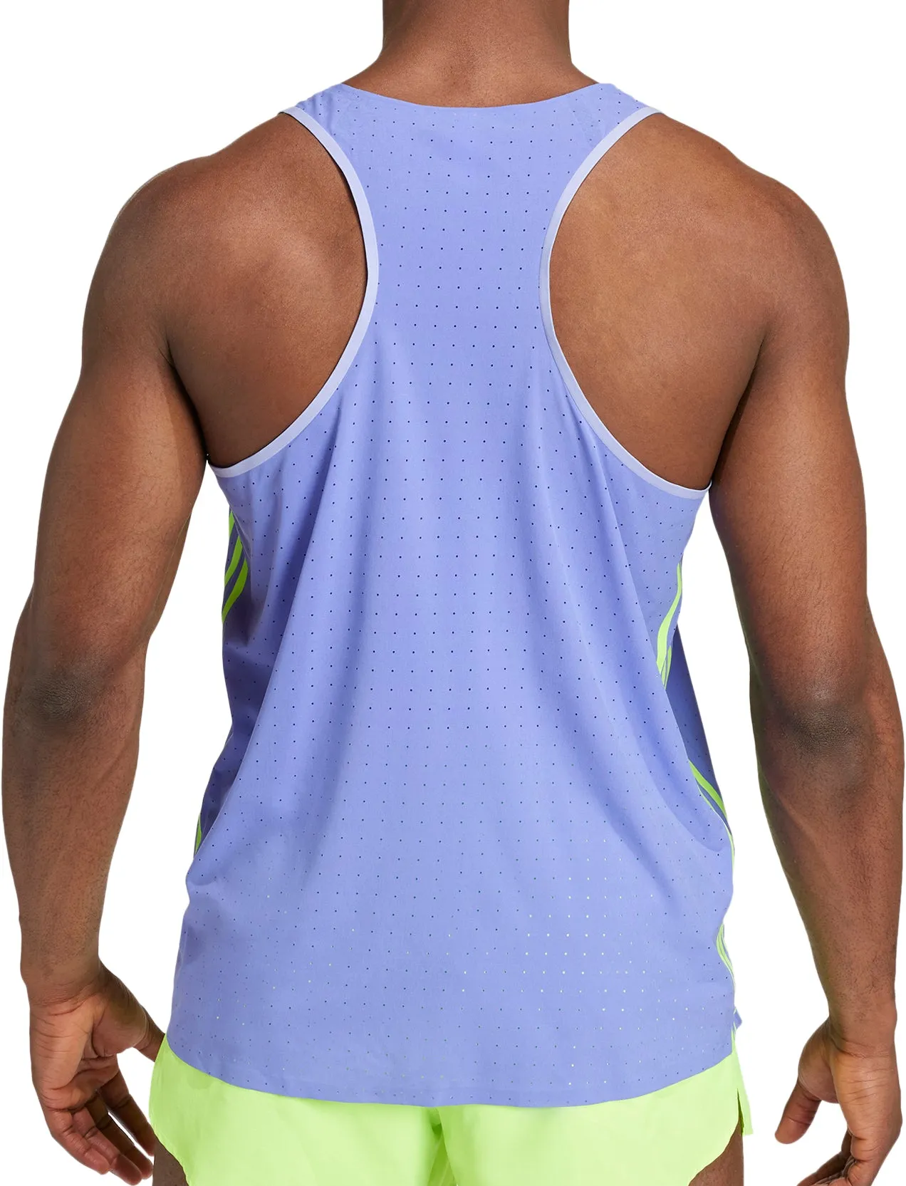 adidas Adizero Promo Mens Running Vest - Blue Ergonomic Shape