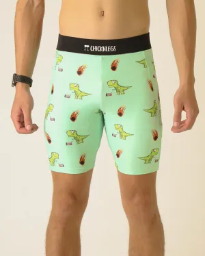 Eco Friendly Beach Walk Chic Performance Men's Dino-Sore 8" Half Tights