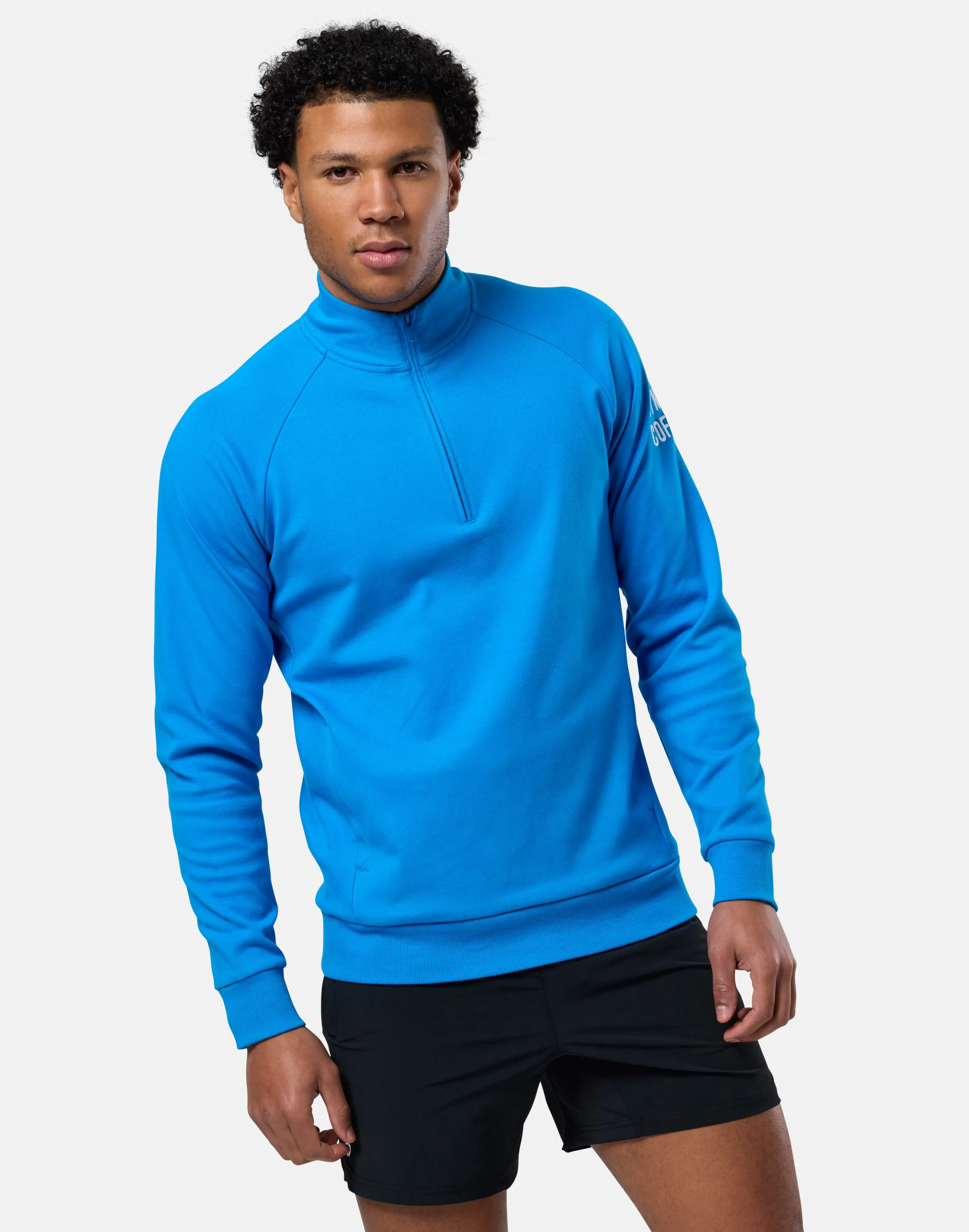 Gym   Coffee Chill Half Zip (Mens) - Sky Blue Quiet Fabric Tolerance
