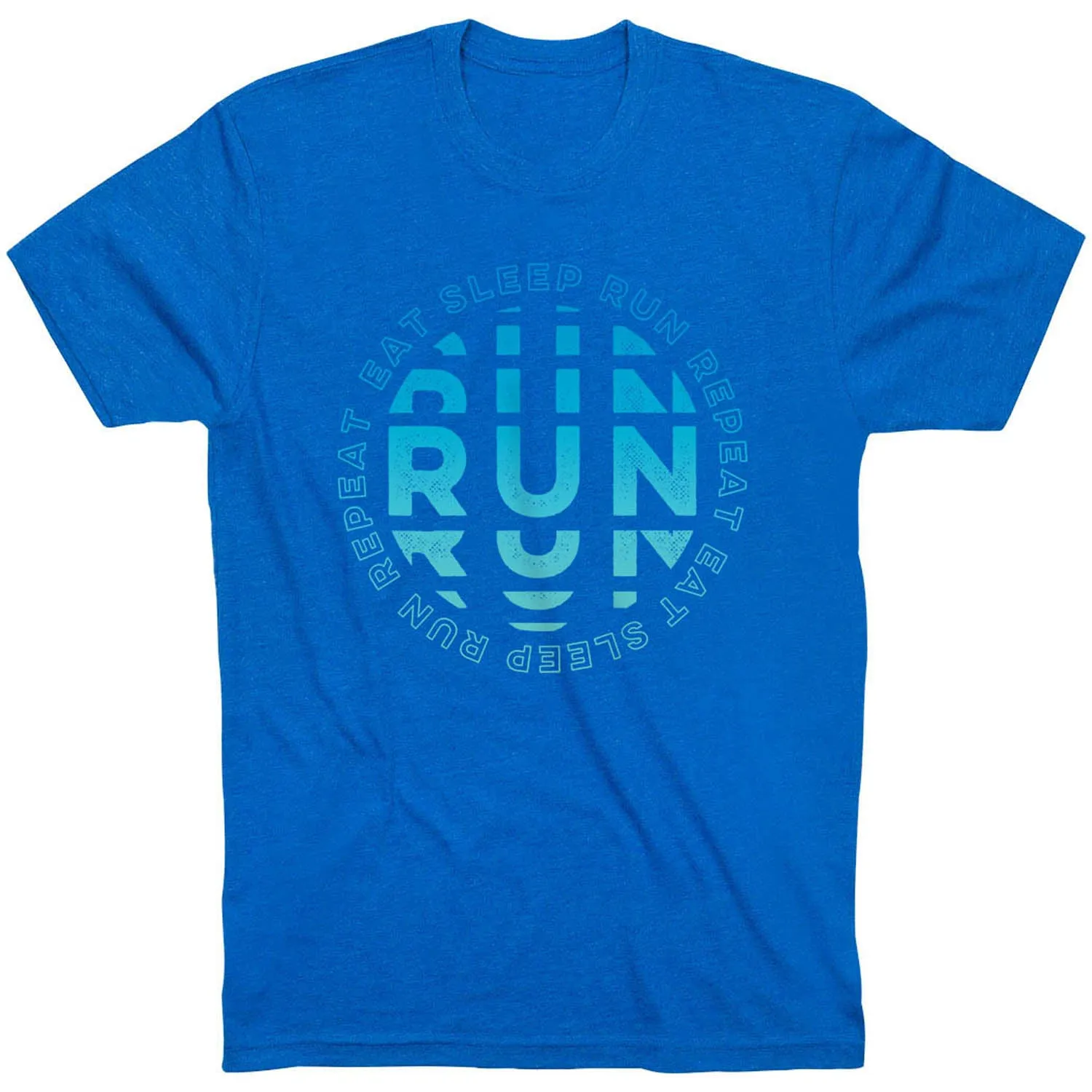 Geometric Pattern Running Short Sleeve T-Shirt - Eat Sleep Run Repeat