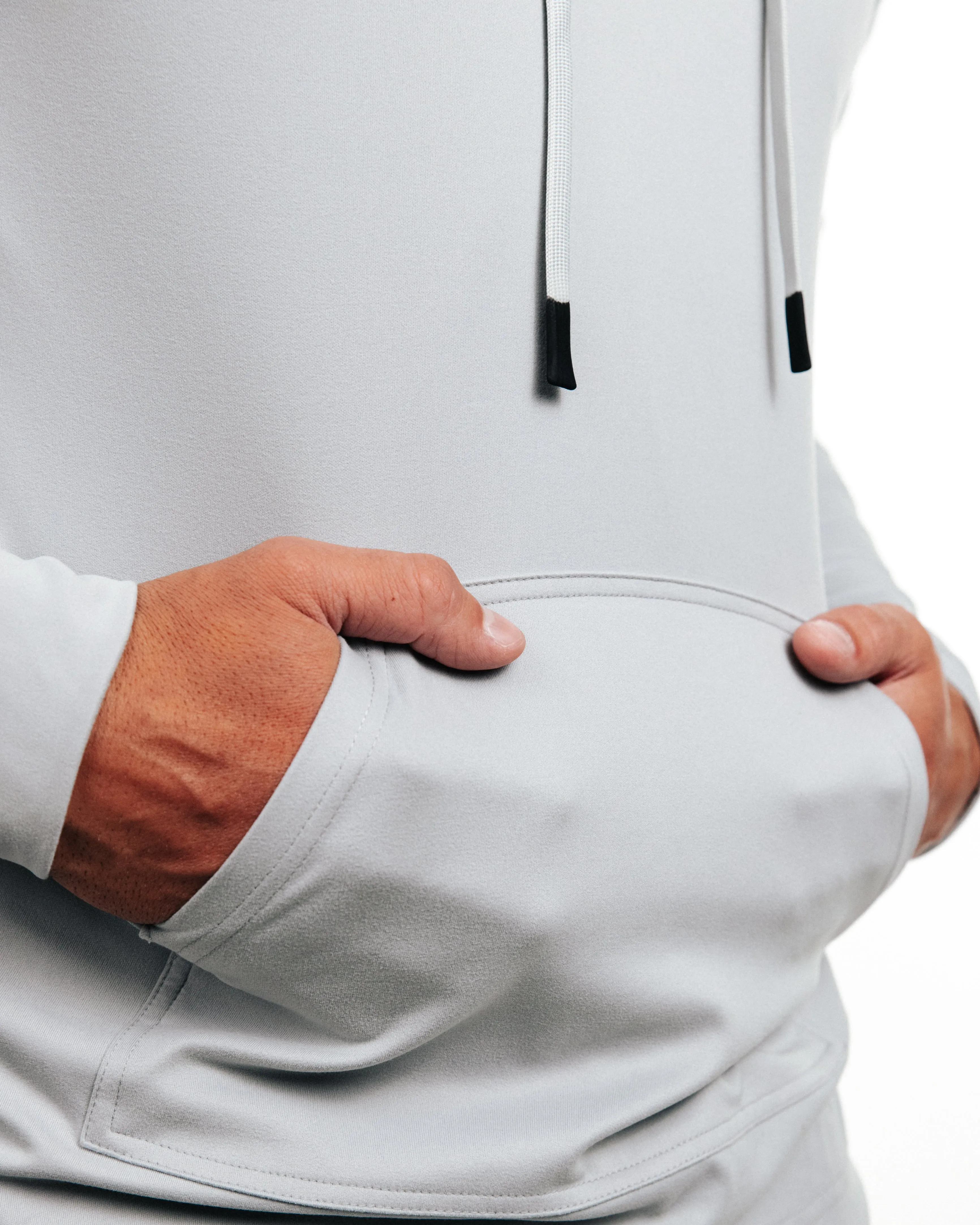 Light Gray Golf Hoodie product herringbone texture product sporty appeal