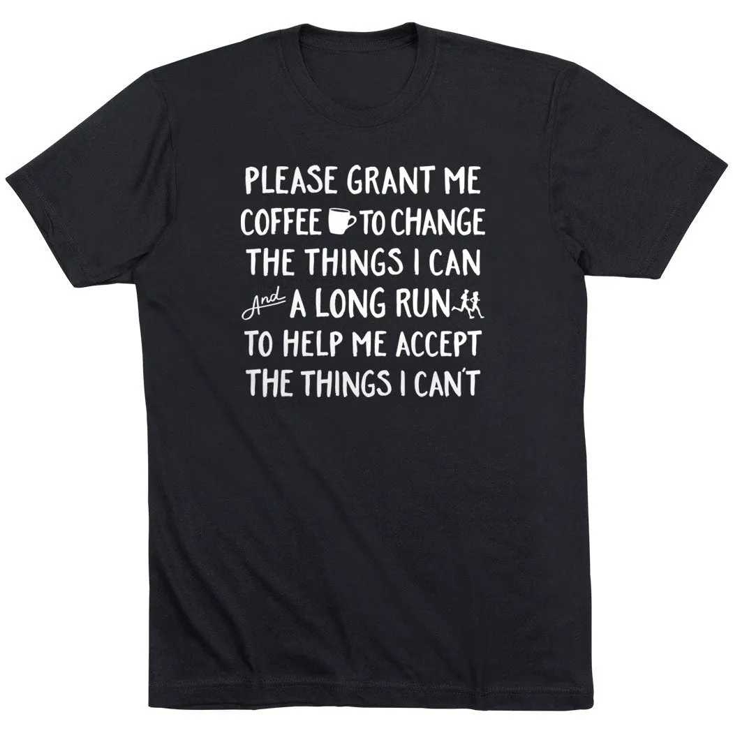 Quick Slip Running Short Sleeve T-Shirt - Please Grant Me Coffee