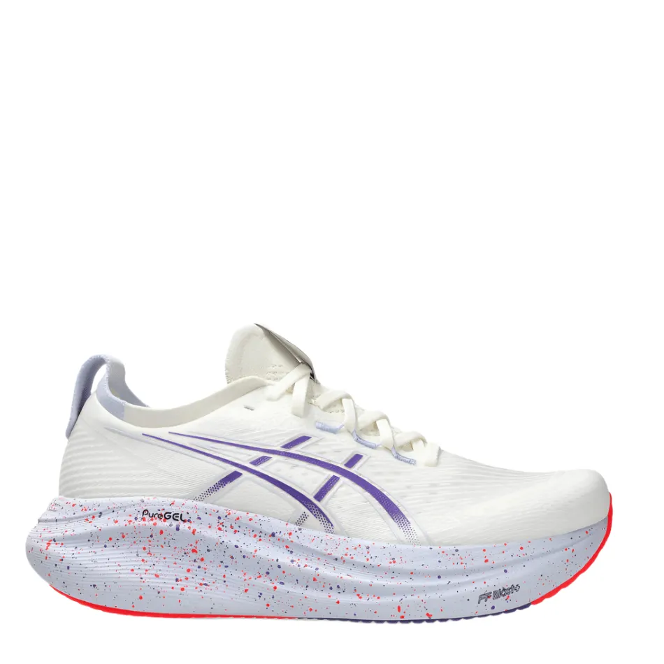 Team Sport ASICS Men's GEL-NIMBUS 27 TOKYO Collection Running Shoes in Cream/Edo Purple AW25